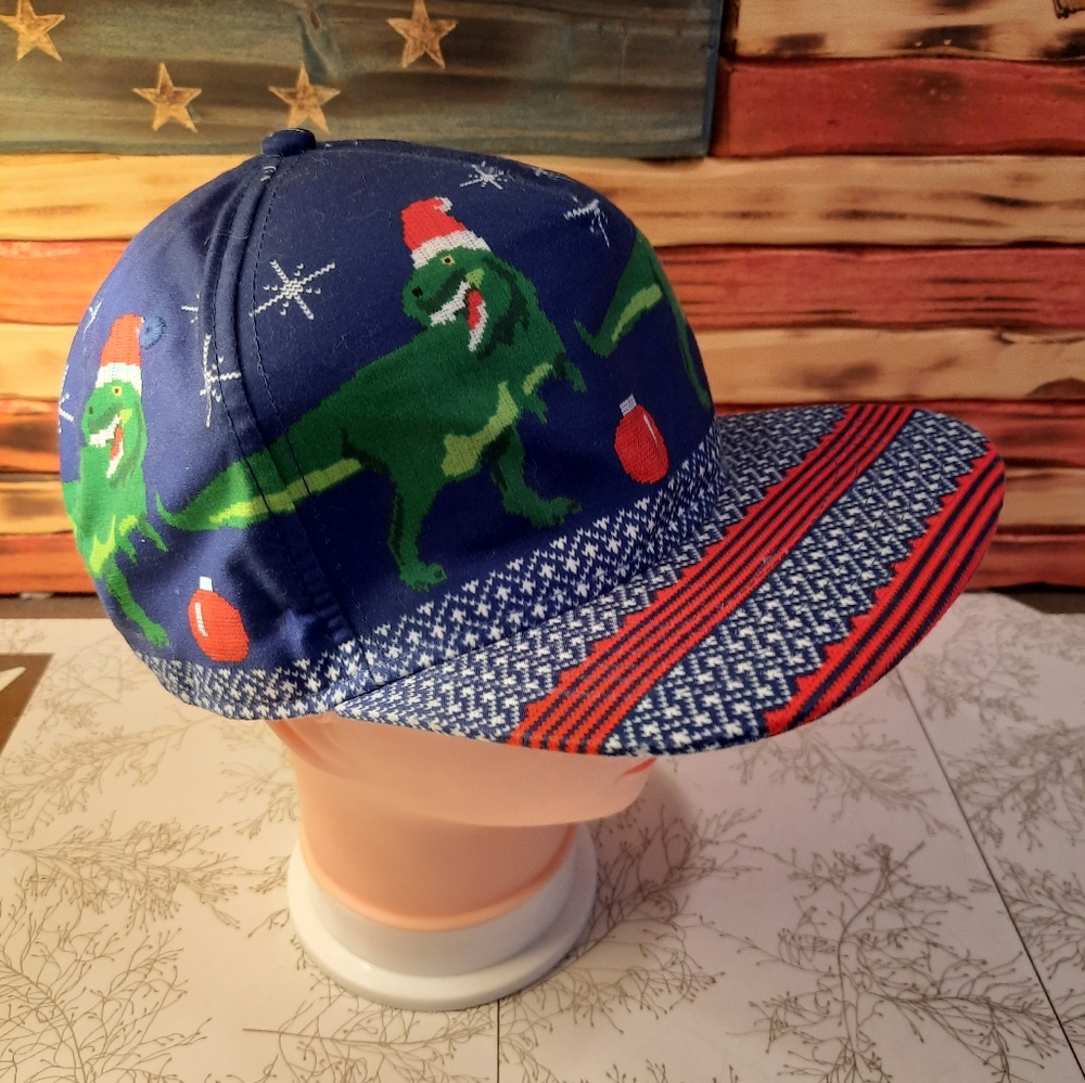 Christmas dinosaur baseball cap adjustable hat Bio Domes Headgear